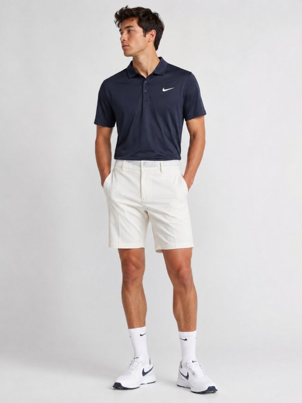 Nike Golf Tour Performance Dri-Fit Men's White Flat Front Golf Shorts Size 34
